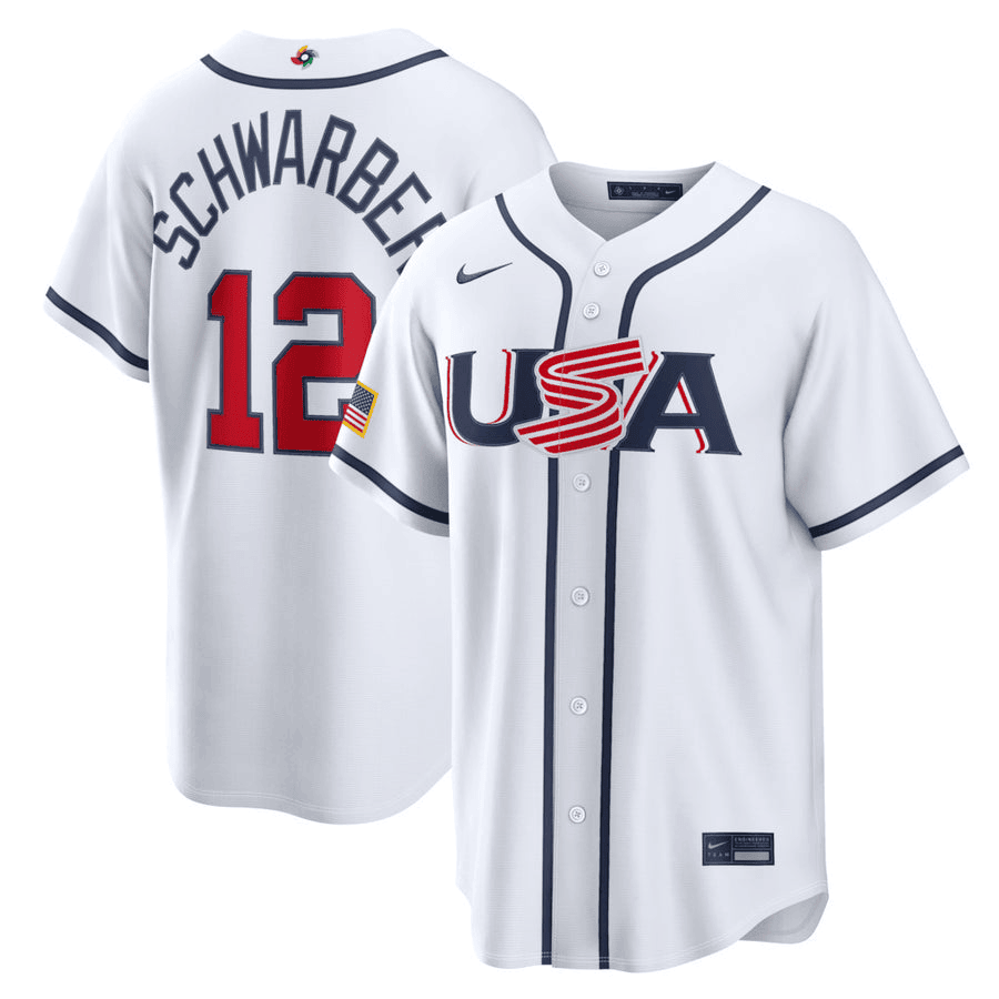 12 Kyle Schwarber Usa 2026 World Baseball Classic Baseball Jersey Team Usa Wbc 2026 Merch Navy