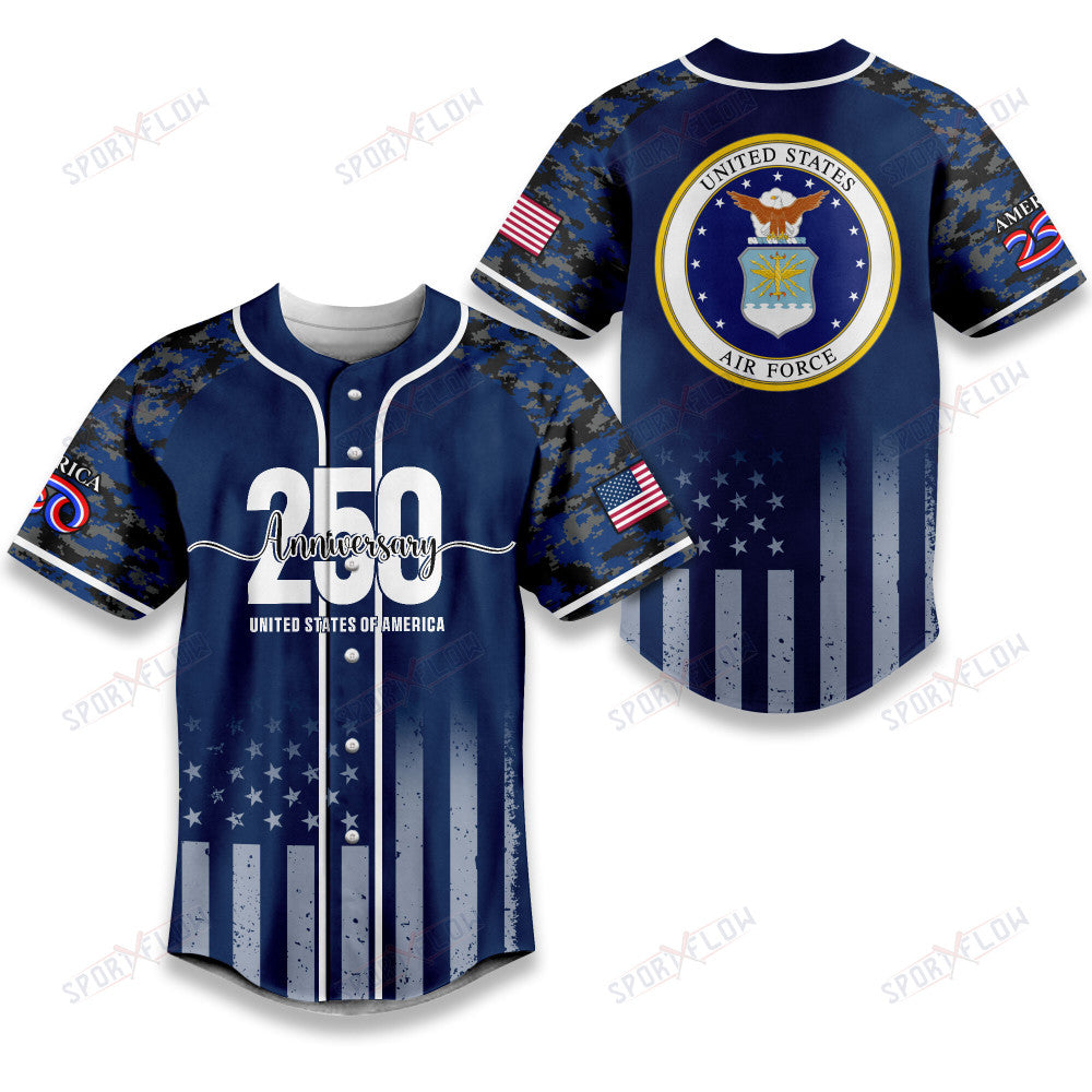 United States Air Force 250Th Anniversary Camo Baseball Jersey