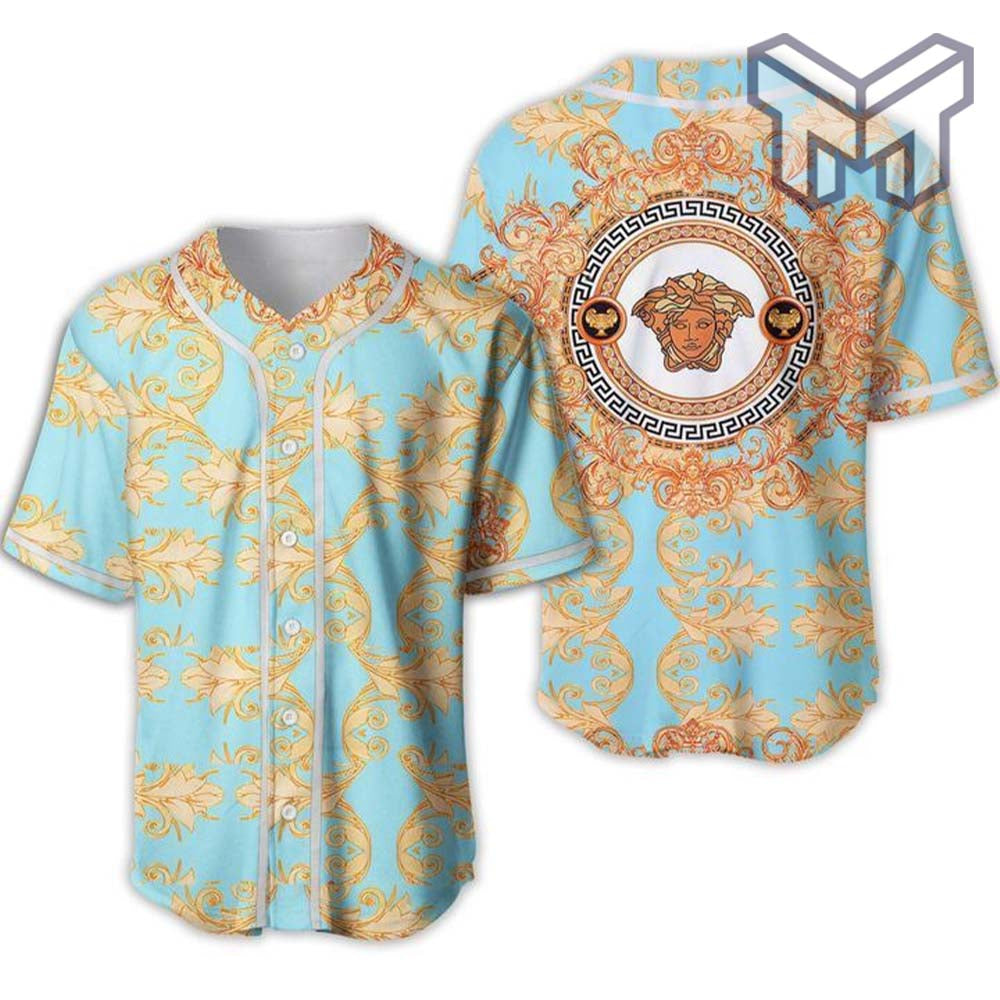 Gianni Versace Blue Baseball Jersey Shirt Luxury Clothing Clothes Sport For Men Women Hot