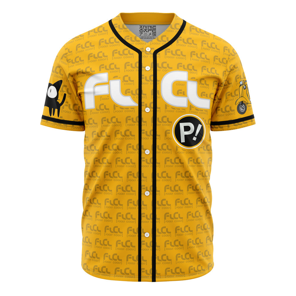 Flcl Inspired Yellow Baseball Jersey - Anime Graphic Tee For Fans