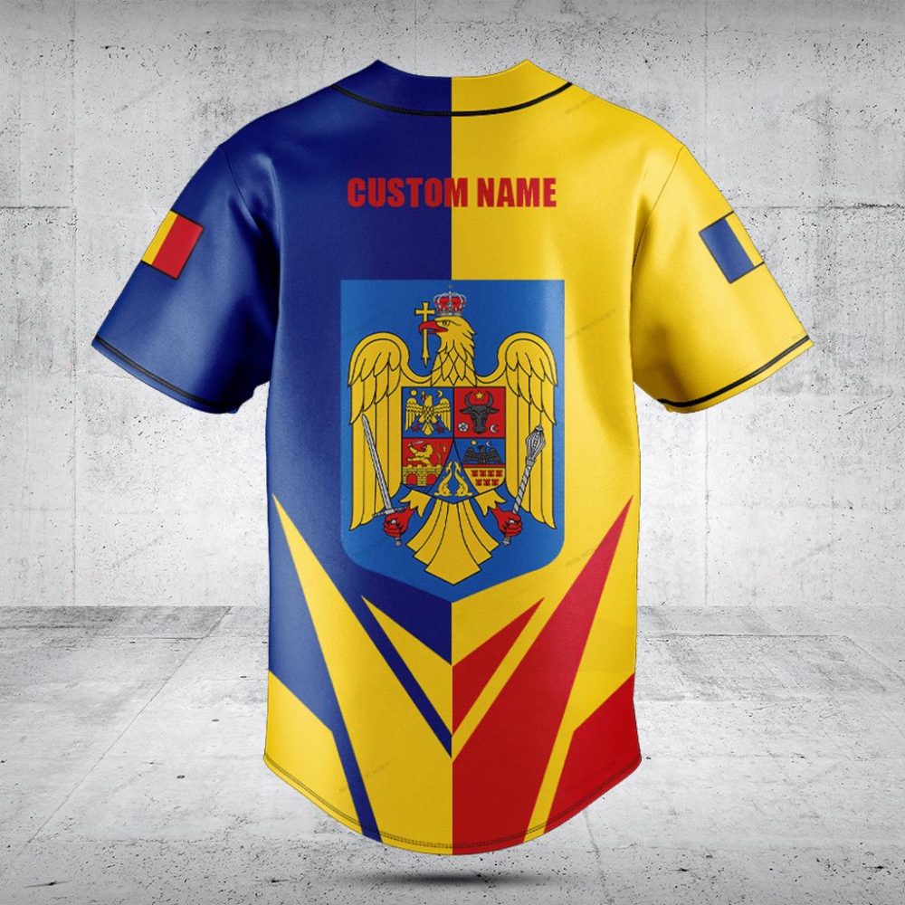 Vibrant Romania Flag Baseball Jersey – Unisex Sportswear With National Emblem