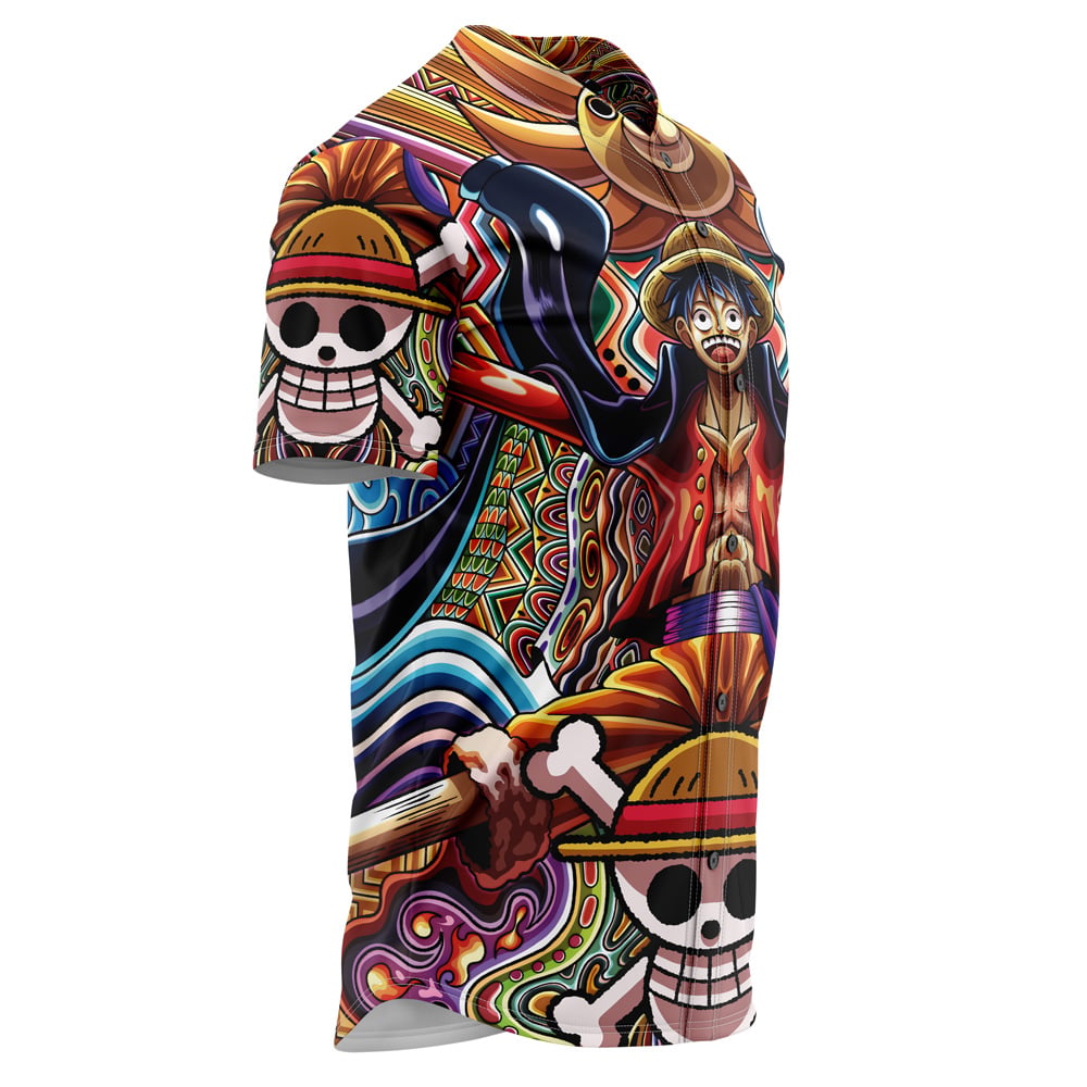 Trippy Monkey D. Luffy One Piece Baseball Jersey Without Piping