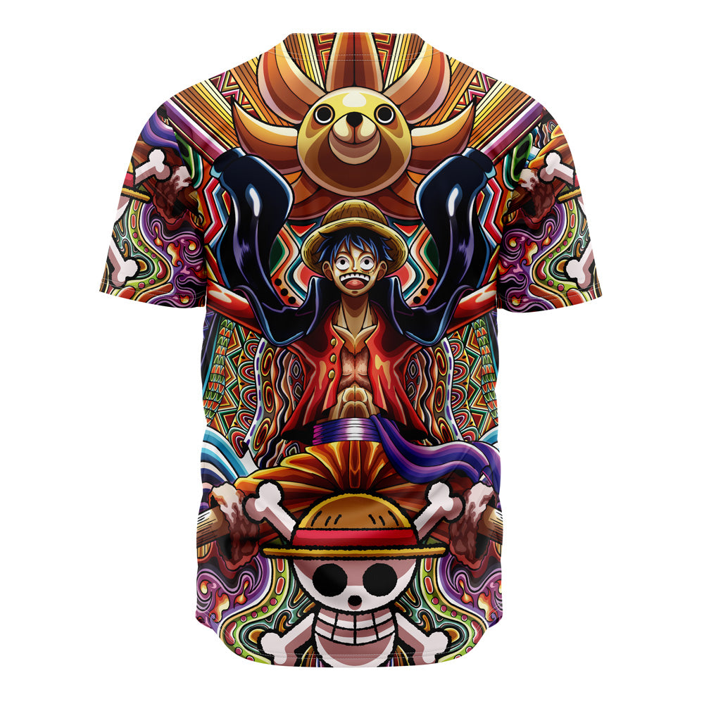 Trippy Monkey D. Luffy One Piece Baseball Jersey Without Piping