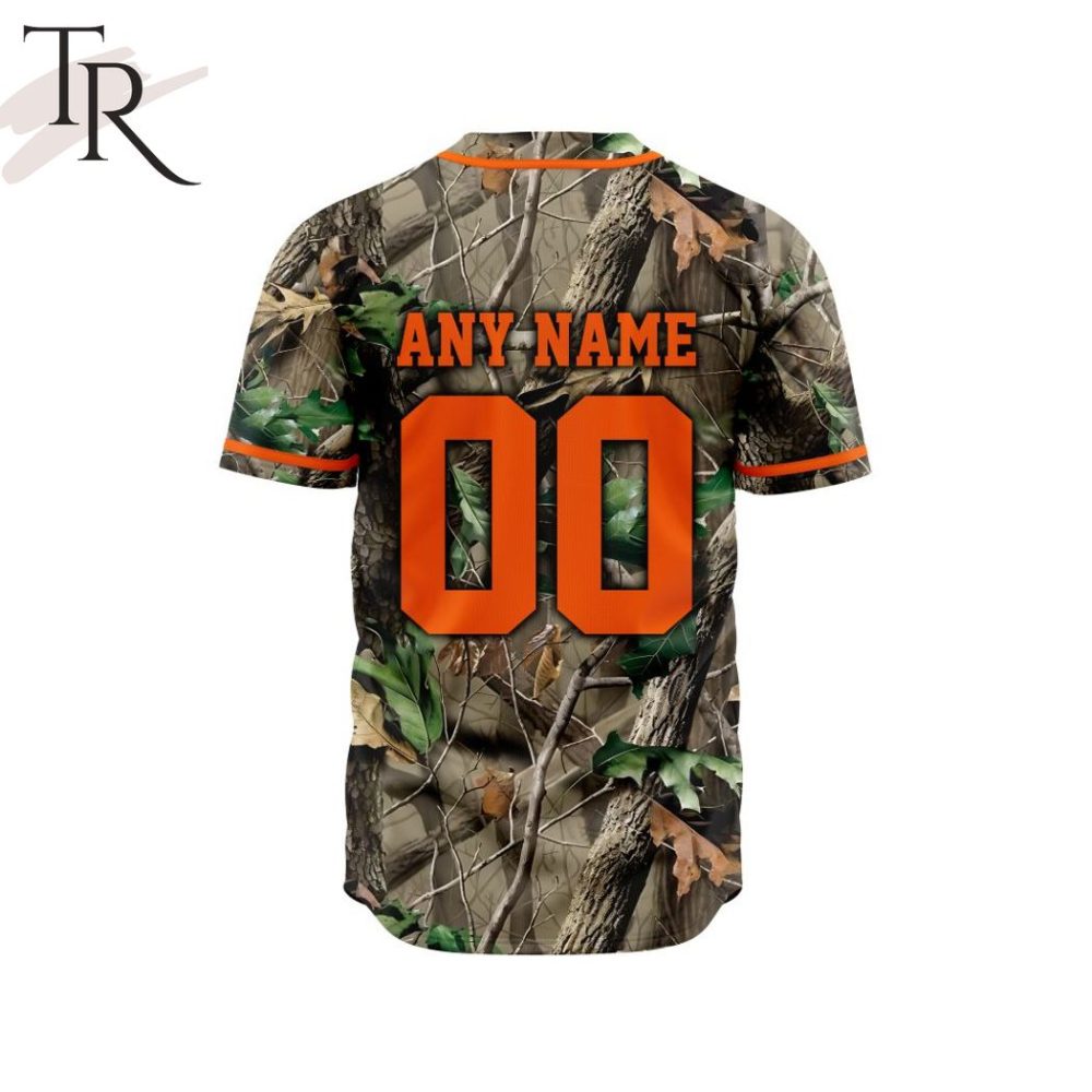 Camo Baseball Jersey - Short Sleeve, Button-Up With Logo For Outdoor Enthusiasts