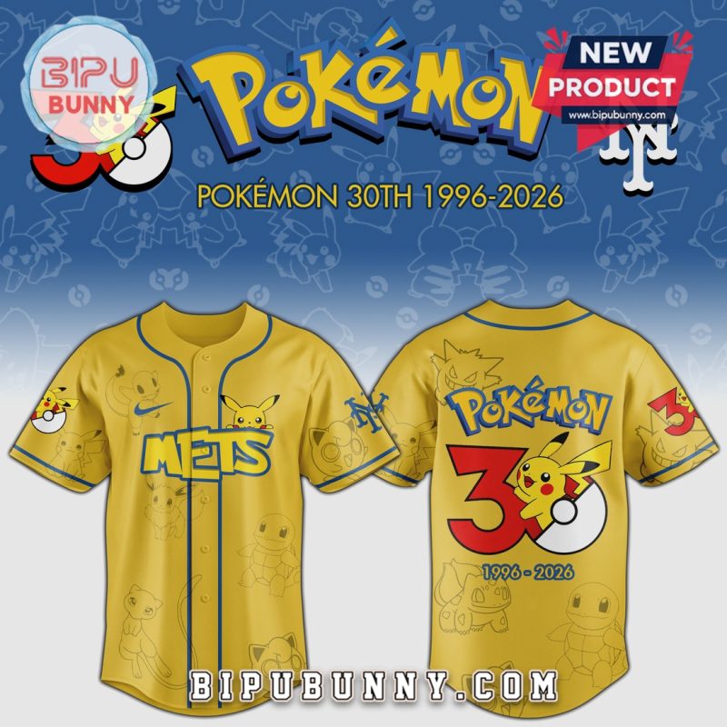 Limited Edition Pokémon 30Th Anniversary Baseball Jersey – Celebrate In Style!