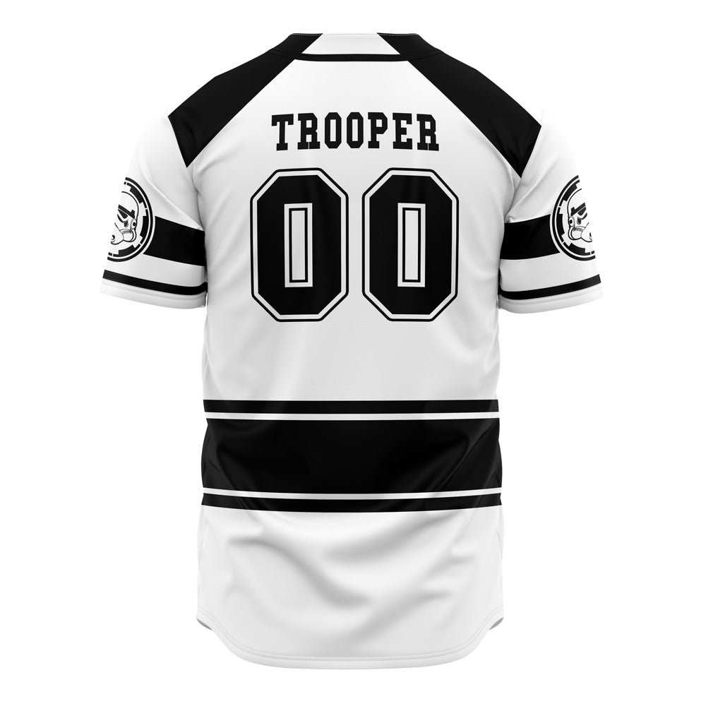 Stormtrooper Baseball Jersey - Stylish Black &amp; White Fan Apparel For All Ages