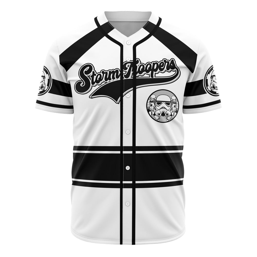 Stormtrooper Baseball Jersey - Stylish Black &amp; White Fan Apparel For All Ages